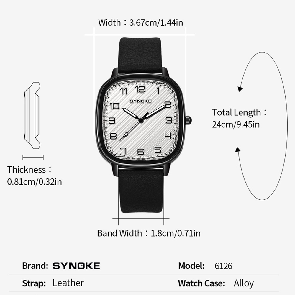 Watch For Men SYNOKE Top Brand - đánh giá và giá Leather Watch Band Men
